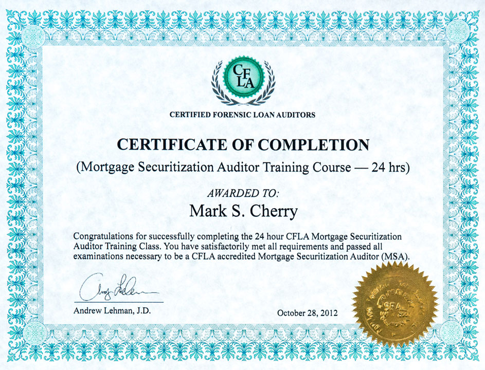 Certified Forensic Loan Auditors